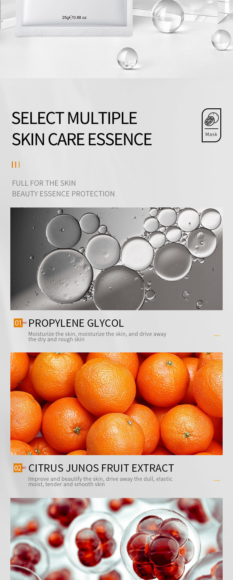 Vitamin C Facial Mask25gSADOER Hydrating Moisturizing and Nourishing VC Facial Mask Sheet Pack Live Export Wholesale