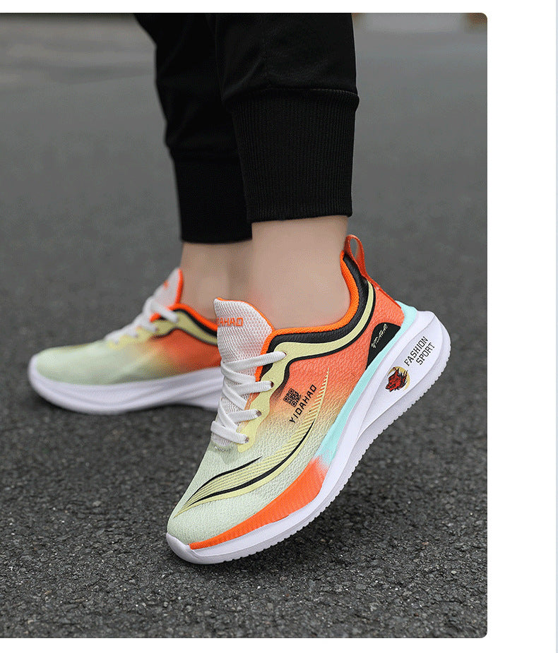 Children's Running Shoes Spring Summer Boys and Girls Shoes Flyknit Lightweight Breathable Elementary School Students Racing Sports Shoes for Young Children