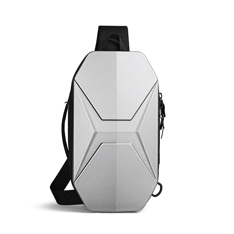 ozuko Functional trendy men's chest bag PC Hard Shell Waterproof Multifunctional Crossbody Bag Shoulder Outing Sports Men's Bag