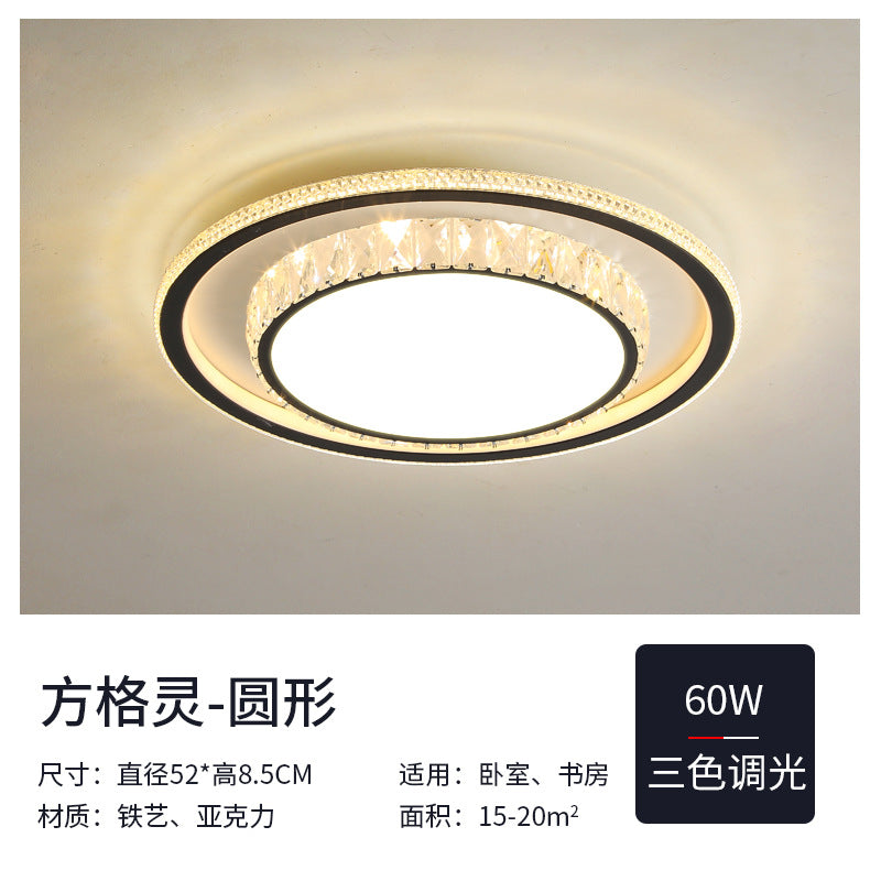 Wholesale Large Living Room Lamp2025New Year's Light Luxury Crystal led Ceiling lamp simple modern elegant bedroom lighting fixture