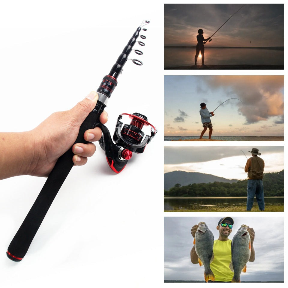 Ultra-short Portable Telescopic Lure Rod Carbon Short Sea Rod Retractable45Centimeter Fishing Gear Manufacturer Wholesale Fishing Rods