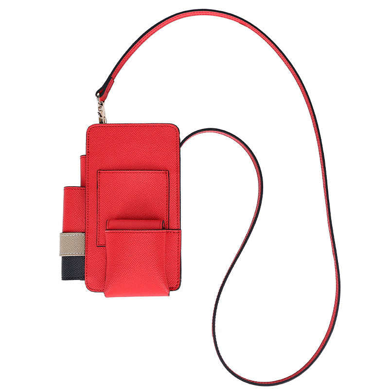 High-Quality Texture Fashion Versatile Lock Buckle Phone Bag Palm Print Genuine Leather Trendy Box Bag Simple Solid Color Crossbody Mini