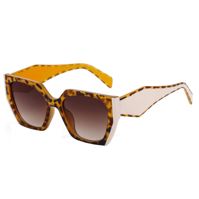 New Fashion Cat Eye Wide Leg Sunglasses for Women with High-end Feel ins Wholesale full frame sunglasses UV protection