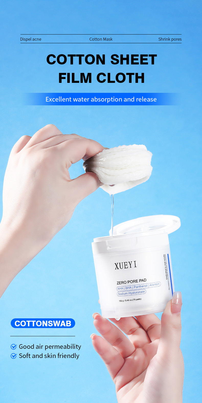 In Stock Full Salicylic Acid Facial Cleansing Pads Exfoliating Cleansing Cotton Pads Skincare Wholesale