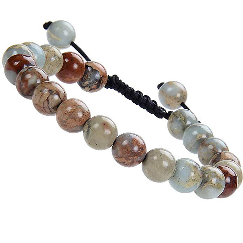 AliExpress Natural Tiger Eye Stone Bracelet Agate Couple Woven Bracelet Peacock Stone Woven Bracelet