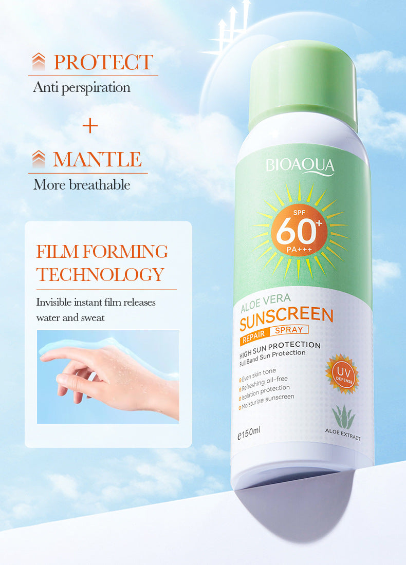 BIOAOUA Aloe Vera Sunscreen Sunscreen Isolation Refreshing Three-in-One Sunscreen Spray Wholesale