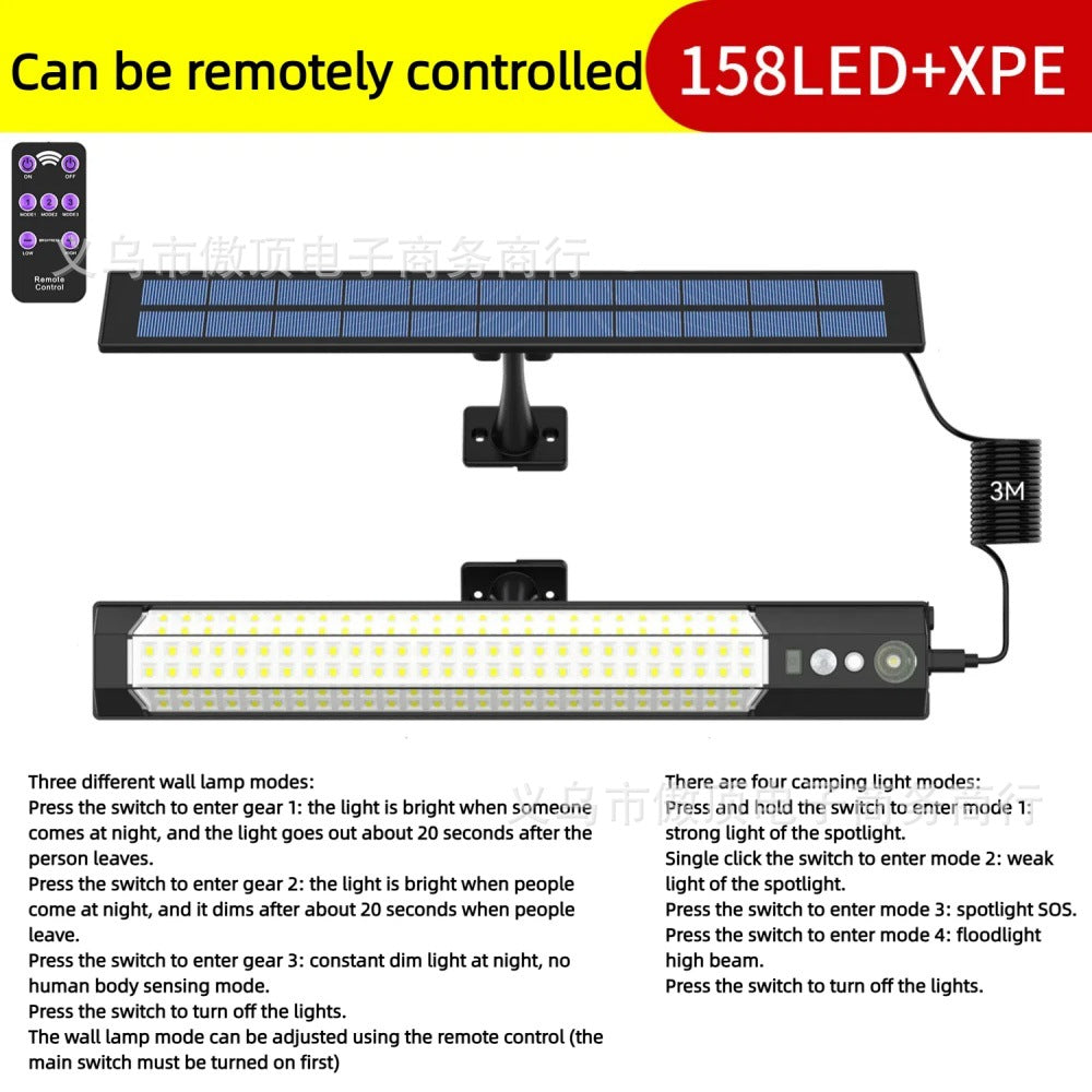 Outdoor Solar Human Body Sensor Street Light Split Light Household Waterproof Wall Light Courtyard Landscape Garage Lighting