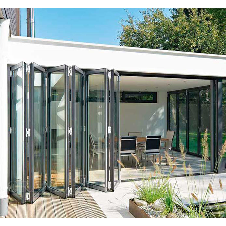 Exterior Accordion Kitchen Bi Fold Door Aluminum Glass Folding Doors for Veranda
