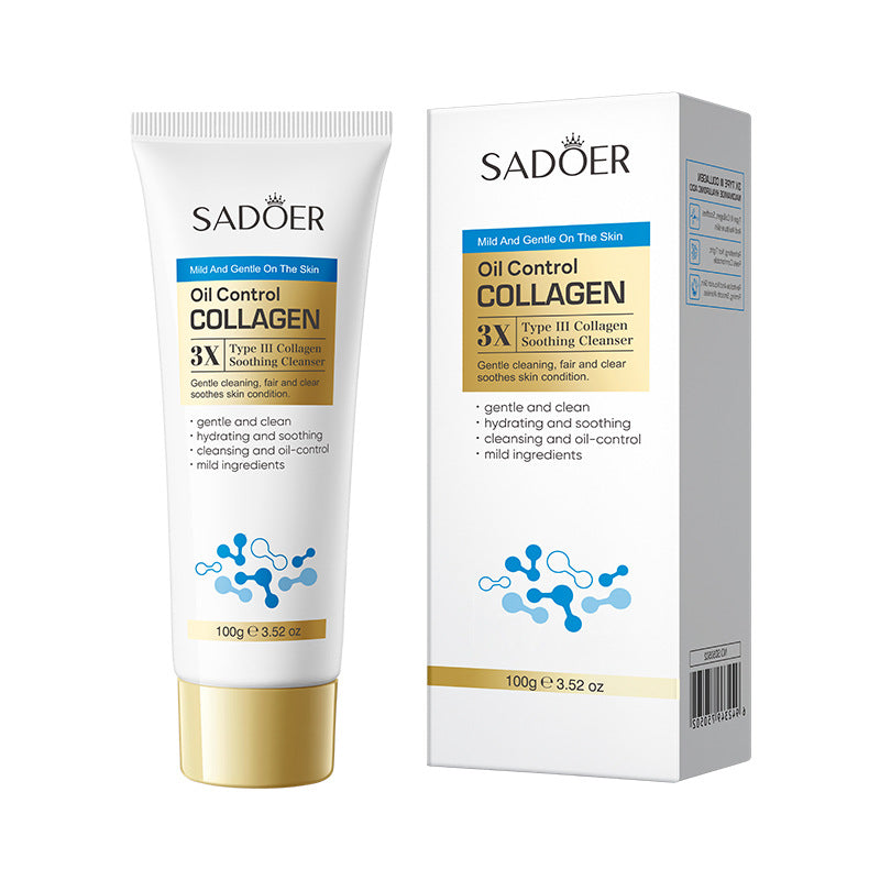 Cross-border Triple Collagen Facial Cleanser100g  Deep Cleansing Facial Cleanser Export Manufacturer Wholesale
