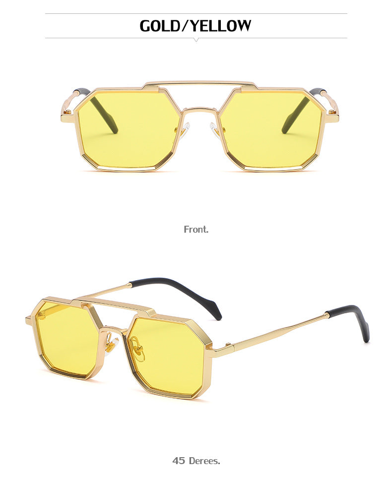 New European and American Steampunk Style Sunglasses for Men, Polygonal Small Frame Sunglasses for Women, Trendy sunglasses Wholesale