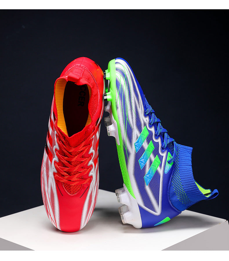 New high-top soccer shoes for men and women AG Spike TF Broken Nail Youth Student Grassland Competition Training Shoes