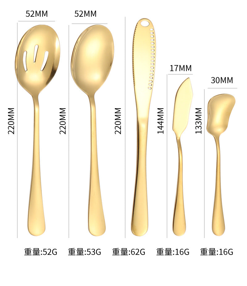 1010Stainless Steel Public Tableware Salad Dessert Spoon Fork Hotel Restaurant Self-service Spoon Fork Set