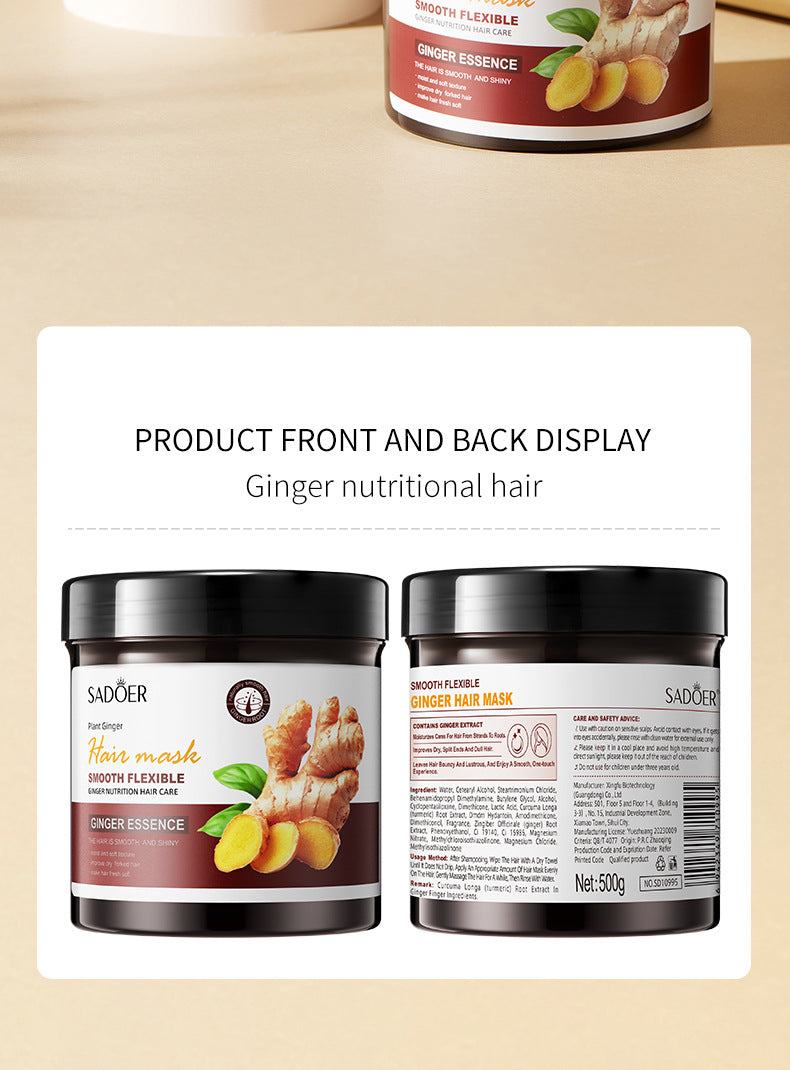 Ginger Hair Mask500g SADOER Moisturizing and Smooth Hair Care  Foreign Trade Live Wholesale