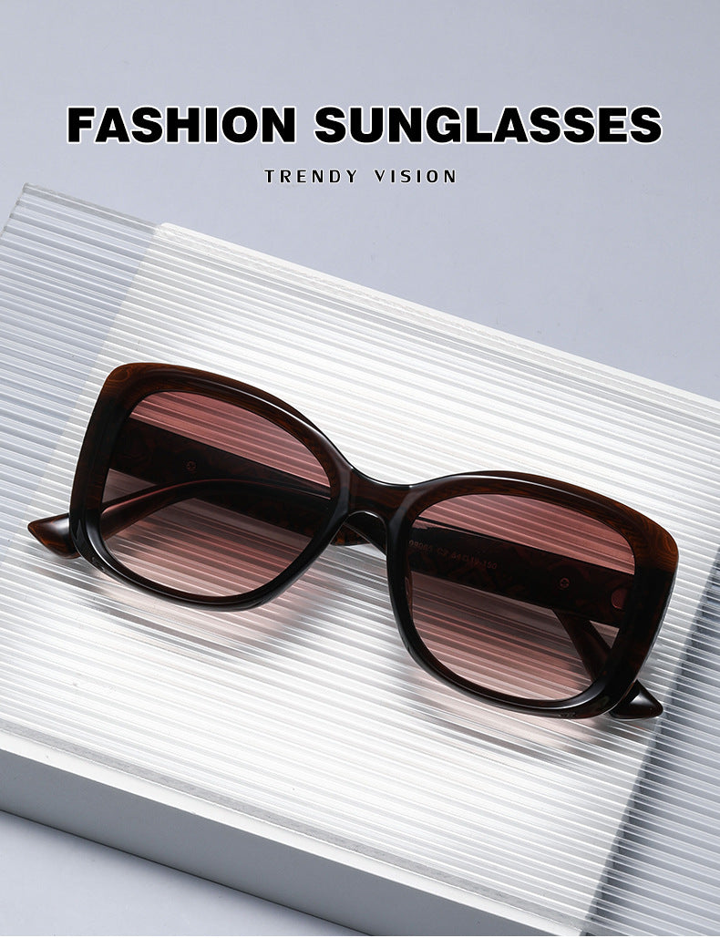 2025New European and American Fashion Large Frame Cat Eye Sunglasses for Women High-end Sun Protection Sunglasses for Women Trendy sunglasses