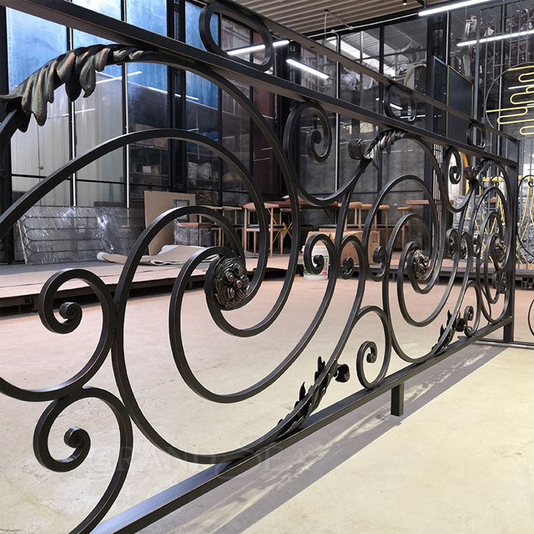 High Quality Modern Villa Residential Stair Wrought Iron Handrail with Customized Color & Size Long Service Life