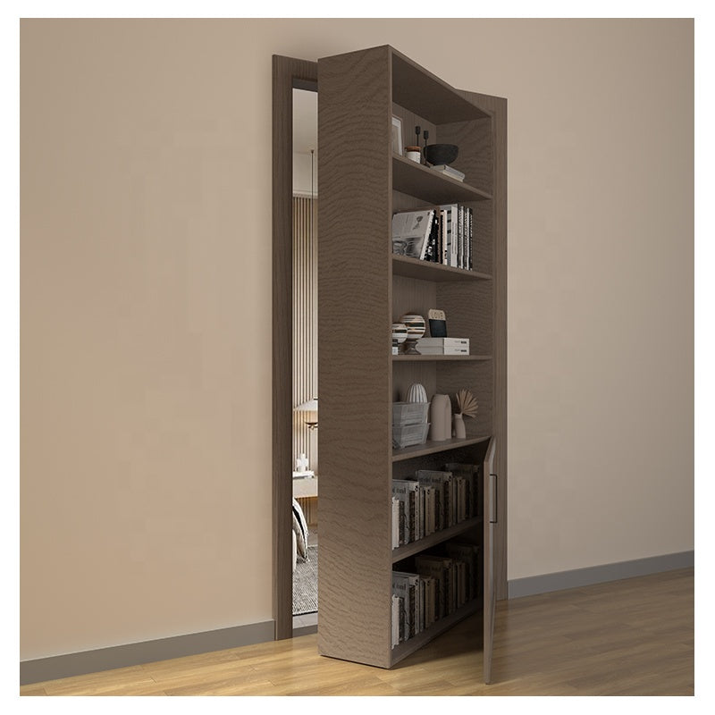 Grille Design Wooden Hidden Wall Doors Invisible Door Modern Interior Bedroom Flush Frameless Door