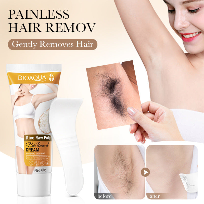 Rice Puree Whitening Hair Removal Cream BIOAOUA Smooth Armpit Hair Removal Leg Hair Removal Cream Cross-Border Wholesale