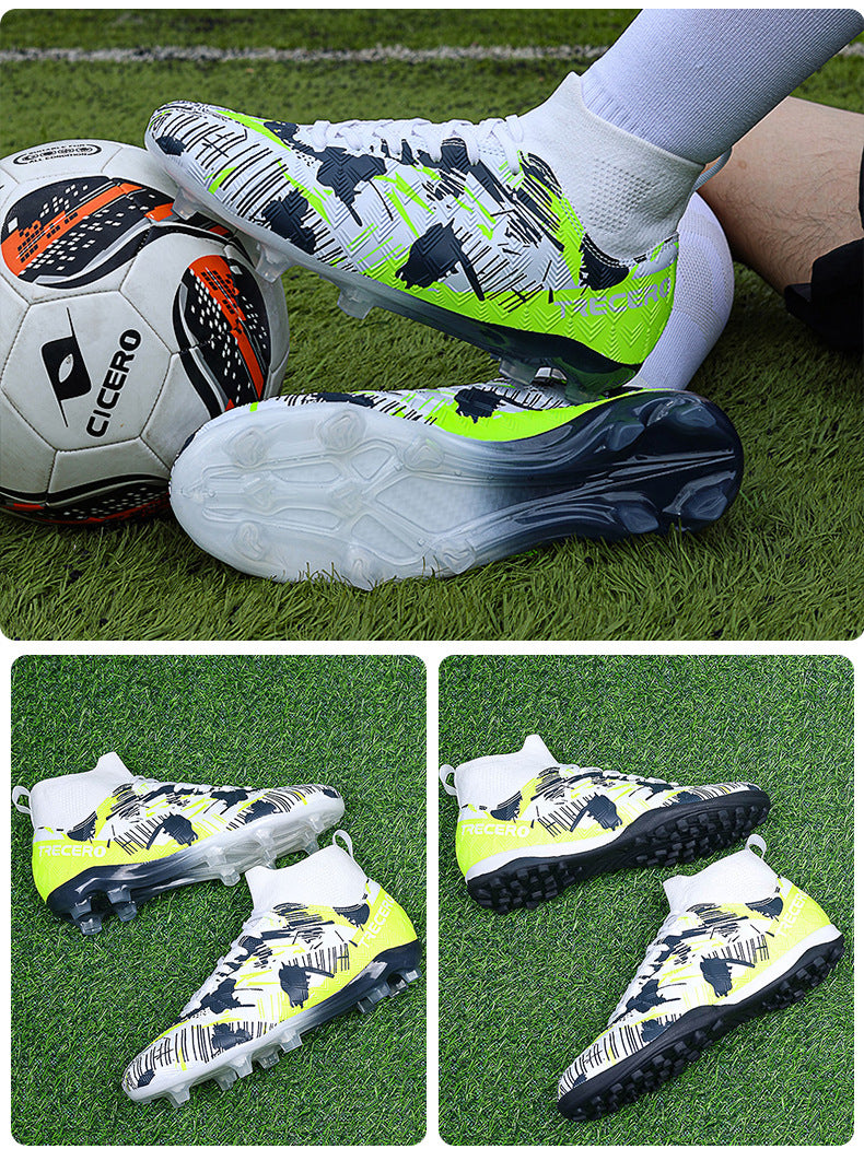 CICERO High quality professional football shoes for men and women FG Long Spike Anti-Slip Wear-Resistant Youth Practical Competition Training Shoes
