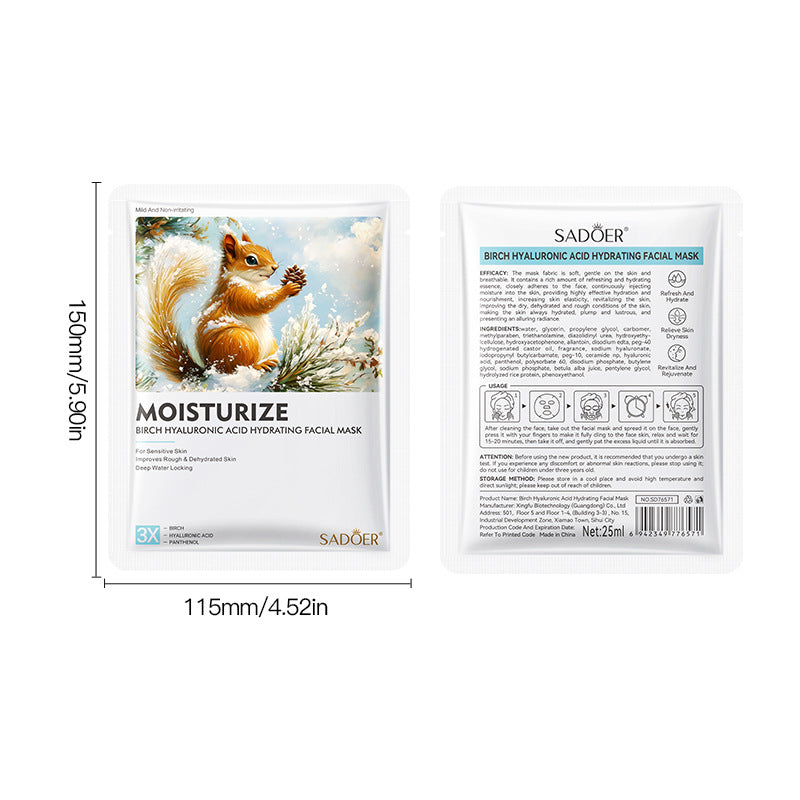 Birch Hyaluronic Acid Hydrating Mask SADOER Moisturizing and hydrating face masks  wholesale