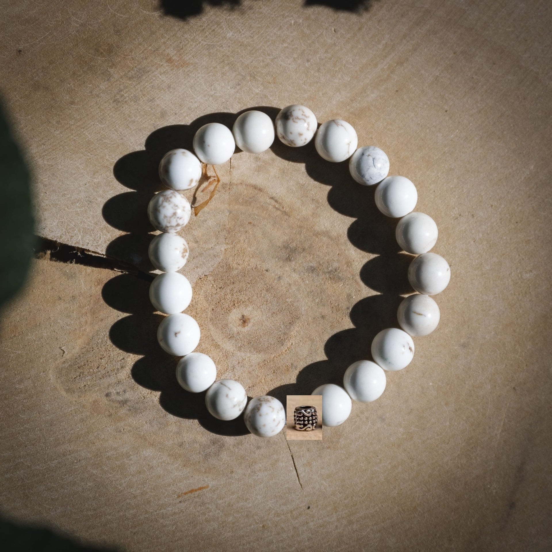 Blue Tiger Eye Stone Bracelet Single Circle Natural Stone Beaded Bracelet Volcanic Stone White Pine Chicken Wing Wood Long Bracelet