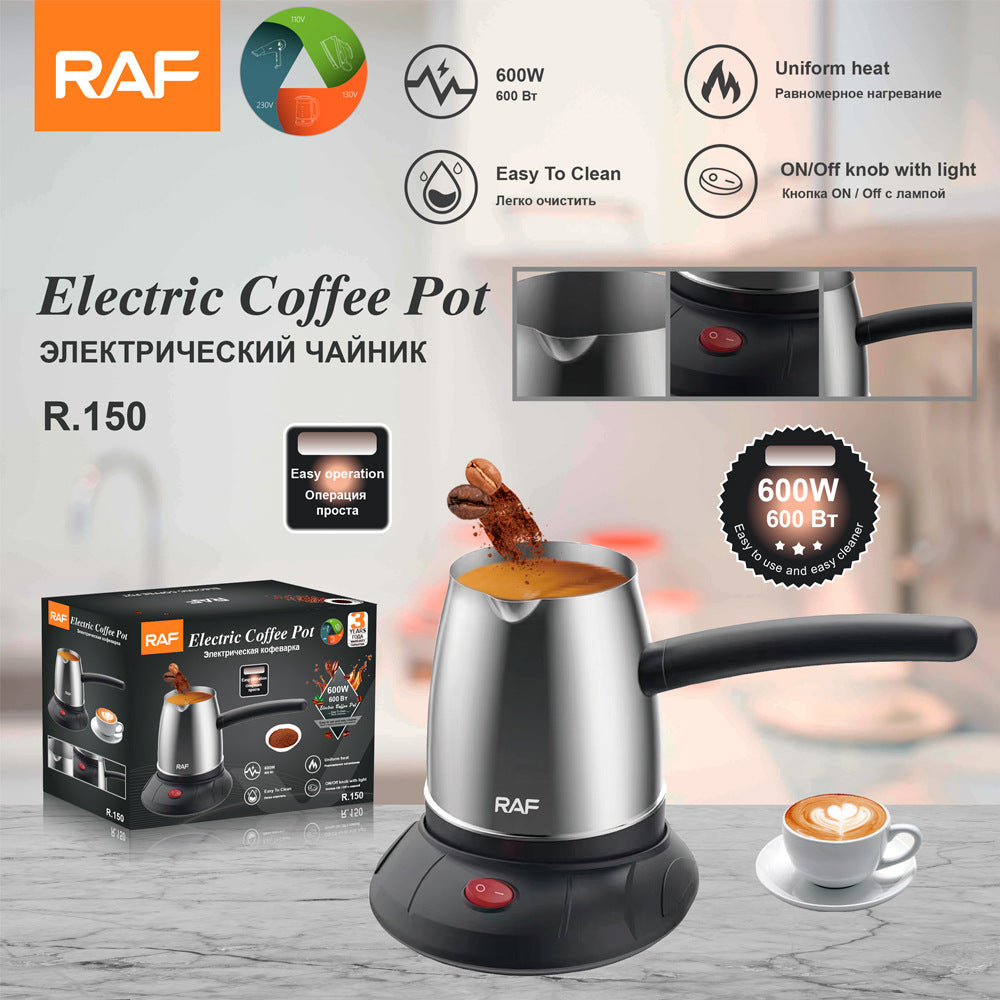 RAF European Standard Turkish Coffee Pot with Handle Stainless Steel Electric Coffee Maker Hot Water Kettle500ml