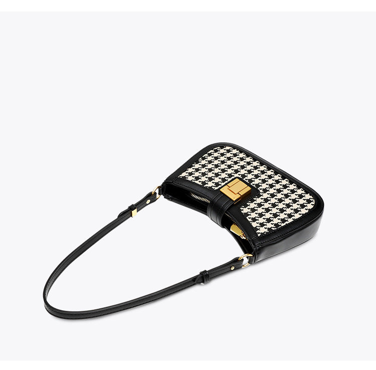 Houndstooth Crossbody Bag Baguette Underarm Bag Spring Autumn Women's Bag Small Square Bag Niche Versatile Commuter Handbag Shoulder Bag