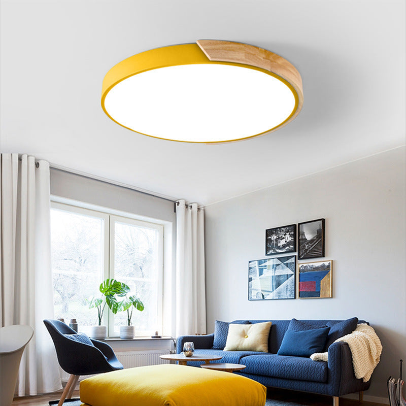 LED Lamp Bedroom Lamp Modern Simple Nordic Ceiling Lamp Creative Children's Room Study Round Room Living Room Study