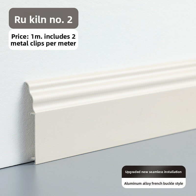 Aluminum alloy skirting board7cm Ultra-narrow double-layer snap-on skirting board, ultra-thin self-adhesive metal aluminum alloy baseboard