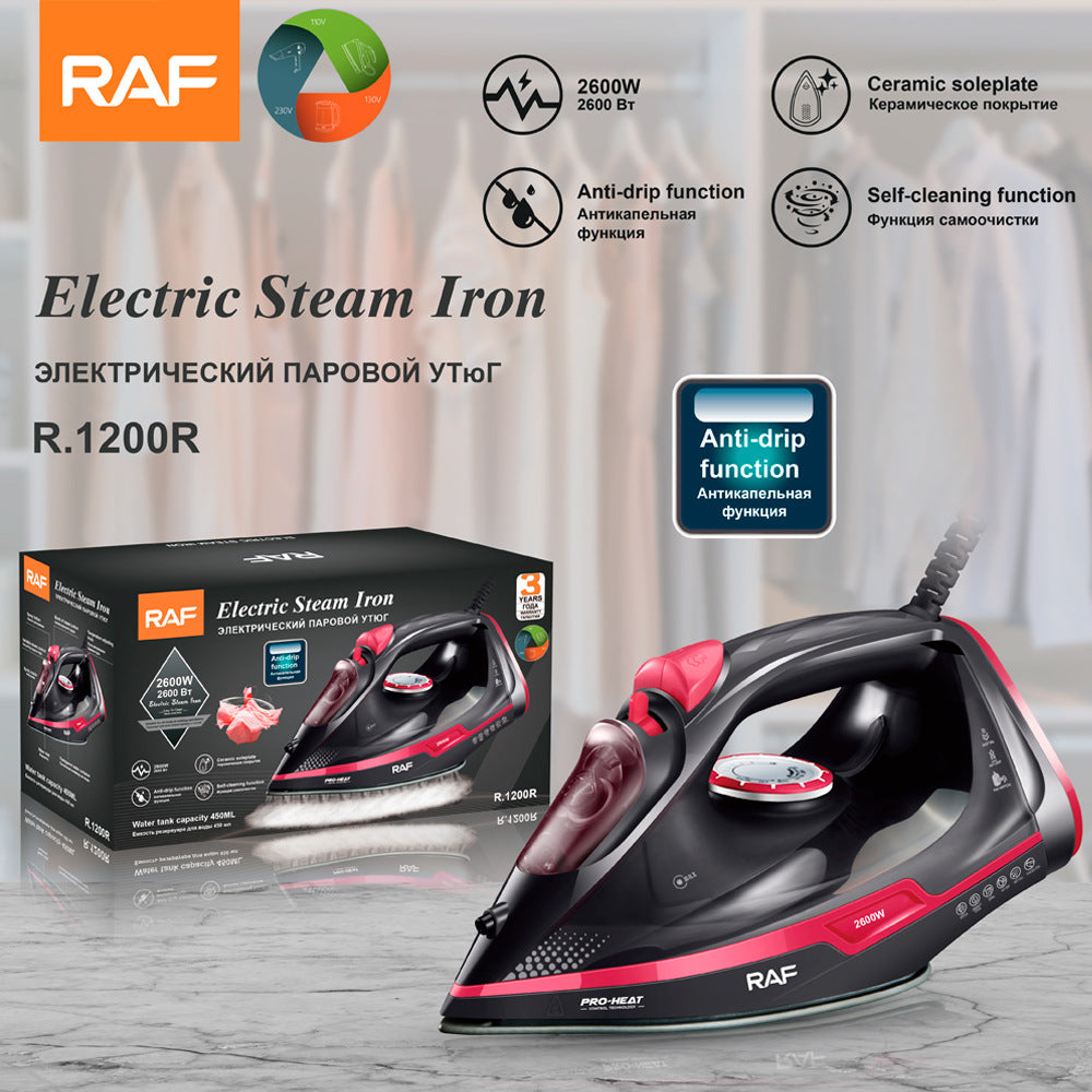 RAF European Standard Household Steam Electric Iron2600W Handheld Small Portable Clothes Ironing Machine