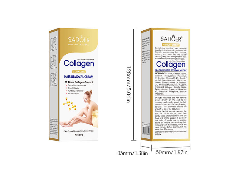 Collagen Gentle Hair Removal Cream SADOER Skin-friendly Non-irritating Underarm Hair Removal Cream  Wholesale