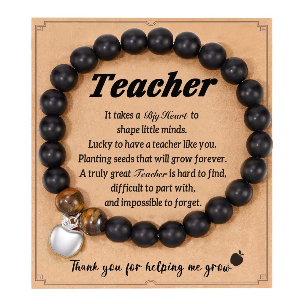 Teacher's Day Apple Pendant Bracelet Graduation Season Gift Lapis Lazuli Heart Pink Zebra Purple Agate Graduation Season Bracelet