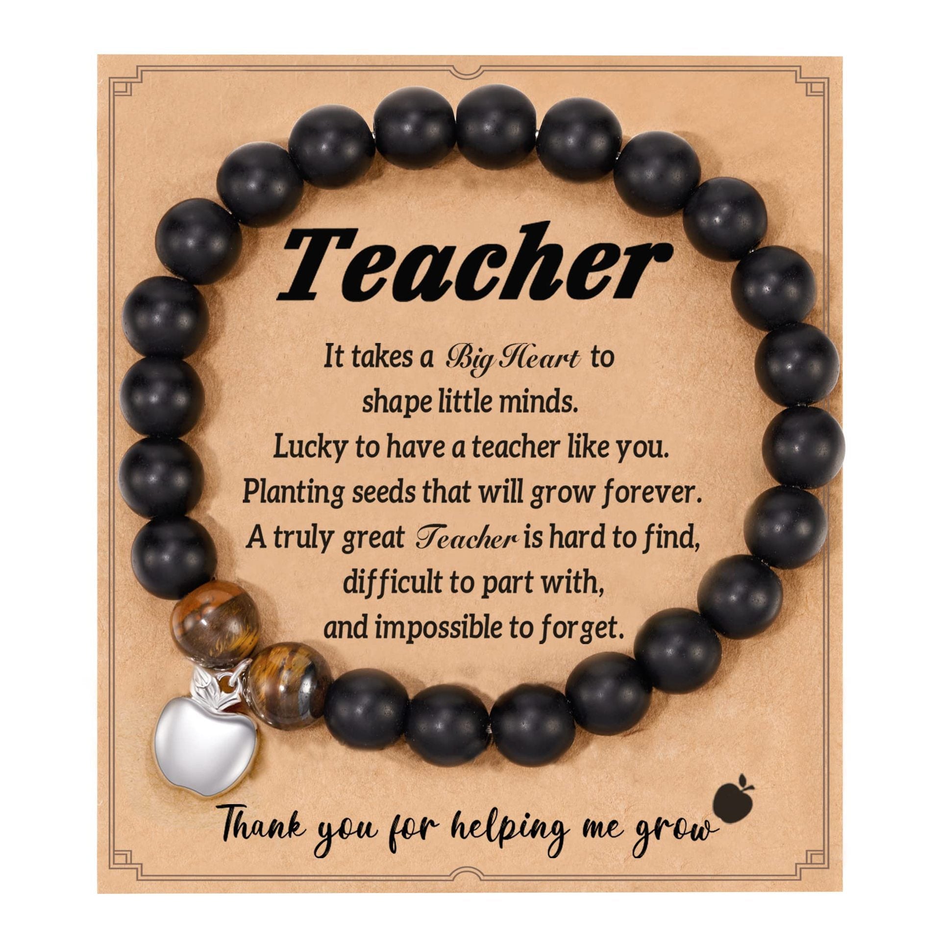 Teacher's Day Apple Pendant Bracelet Graduation Season Gift Lapis Lazuli Heart Pink Zebra Purple Agate Graduation Season Bracelet