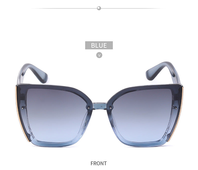 Internet Celebrity Cat Eye Large Frame Sunglasses for Women Fashion Trend UV Protection Sunglasses Korean Style Glasses sunglasses