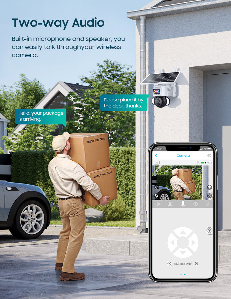 Factory direct sales solar low-power garden camera outdoor alarm surveillance camera40010,000 Pixels