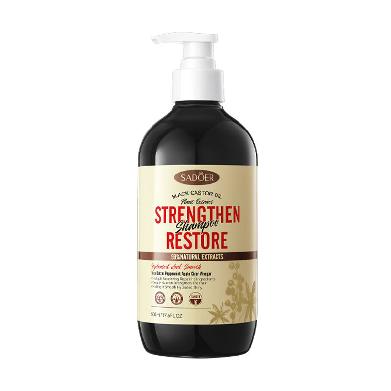Black Castor Oil Shampoo SADOER Care Nourishing Smooth Anti-Dandruff Shampoo Cross-Border Wholesale