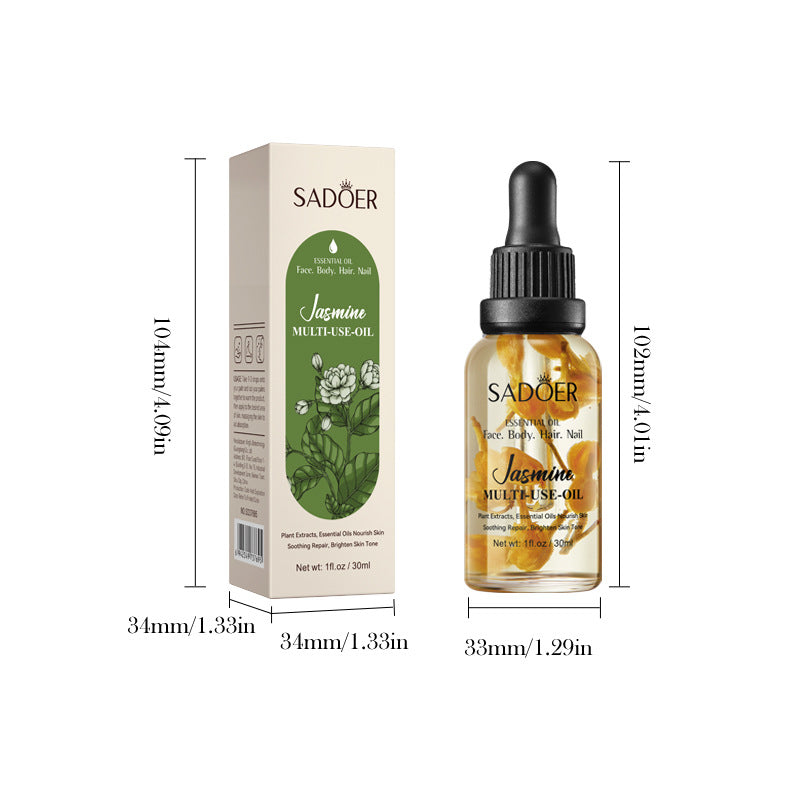 Cross-border Jasmine Dried Flower Massage Oil SADOER Moisturizing and rejuvenating skin body oil cross-border foreign trade wholesale