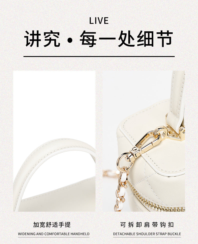 Korean Style Fashion Handbag for Women New Simple Embroidery Small Square Bag2024Spring and Summer Trendy Crossbody Bag