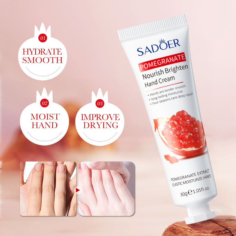 Red Pomegranate Hand Cream30g SADOER Moisturizing, moisturizing and refreshing hand cream cross-border foreign trade wholesale