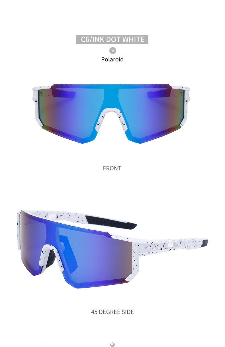 Outdoor Cycling Windproof Sunglasses for Men and Women, European and American Style One-piece Mountaineering Polarized Sunglasses Wholesale sunglasses