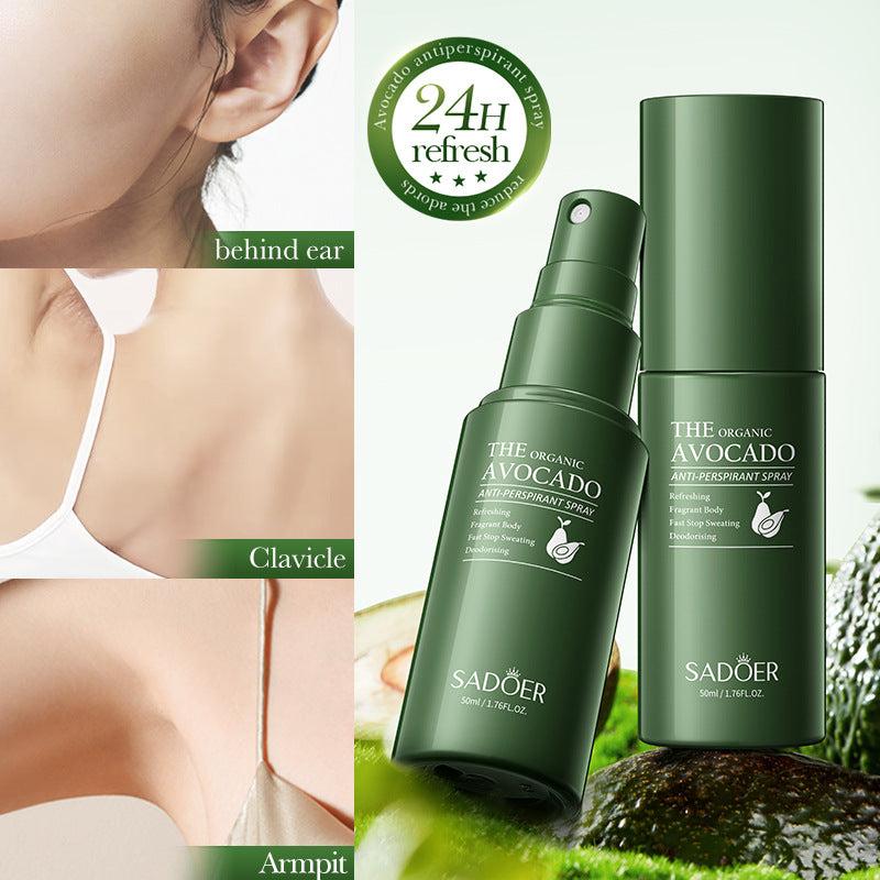 Avocado Perfume Antiperspirant Spray SADOER Deodorant Antiperspirant Portable Spray Cross-Border Wholesale