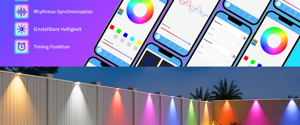 RGBCW Iridescent Fence Light Bluetooth Version Fence Light Wall Washer Fence Light Garden Light Waterproof Decorative Light
