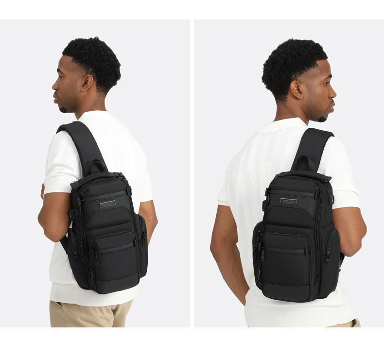 Trendy Men's Chest Bag Crossbody Bag Lightweight Multifunctional Waterproof Travel Portable Sling Bag Casual Men's Bag High-end Feel