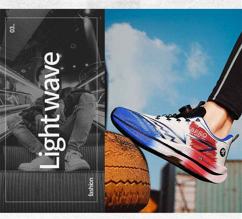 2025New8pro Full Palm Carbon Plate Racing Shock Absorption Running Shoes Men and Women Couples Rotating Buckle Youth Shoes Sports