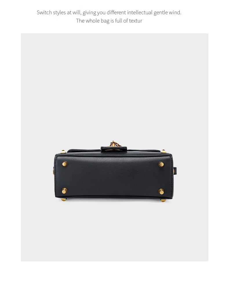 European and American Women's Bag High-End Light Luxury Handbag Niche Versatile Fashion Genuine Leather Crossbody Bag Single Shoulder Underarm Bag for Women