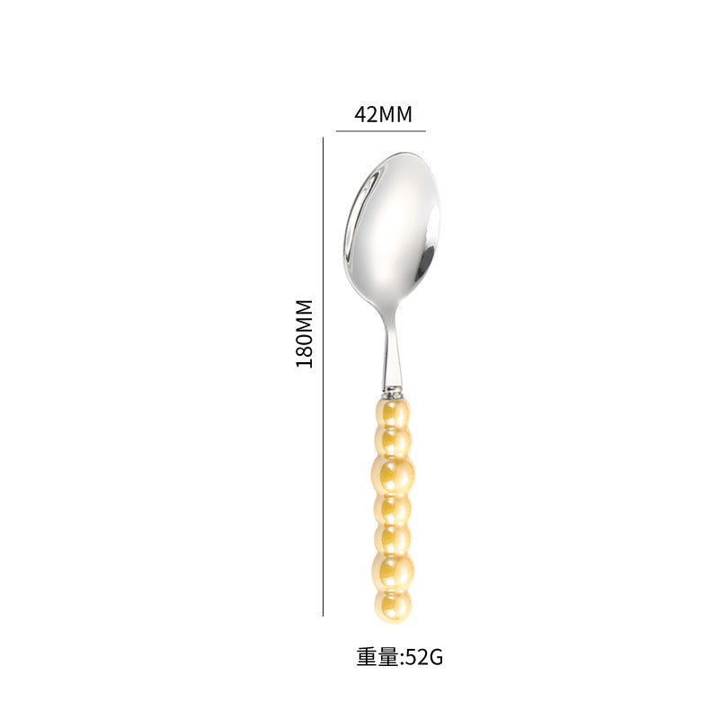 Stainless Steel Tableware Hotel Restaurant Pearl Ceramic Handle Knife Fork Spoon4Set of Western Steak Cutlery