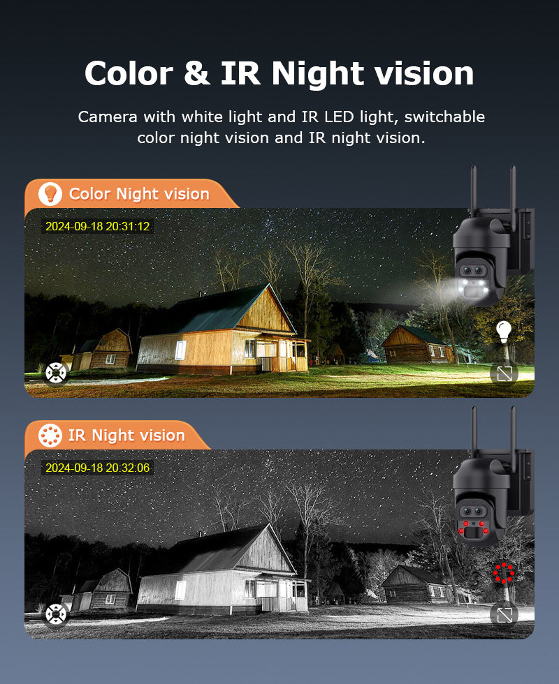 4G Solar Camera Camera12High Magnification Low Power Consumption Surveillance600Wanquan Color Camera Outdoor Waterproof