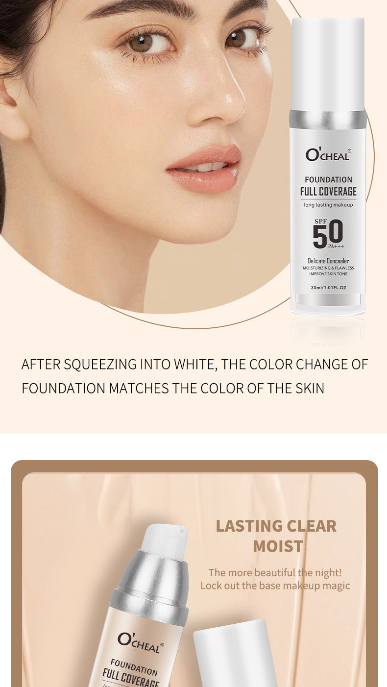 Dropshipping Beauty Color-Changing Foundation30ml Concealer Yellow Black Skin Foundation Waterproof Sweat E-commerce