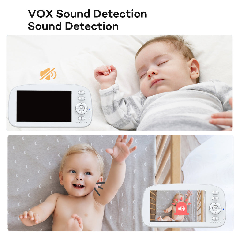 2025New360Shaking Head5Inch854p Baby Monitor Smart Baby Monitor Care