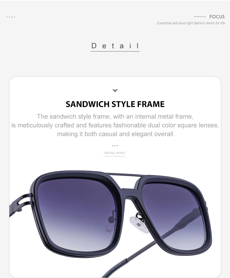 2025New style sunglasses for men with a high-end feel, vintage driving sunglasses, square frame glasses wholesale