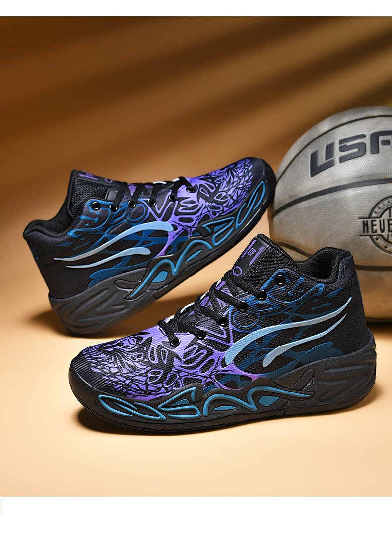 New Youth Trendy Sports Combat Boots Three Balls4Fashionable Men's Professional Practical Anti-Slip Wear-Resistant Basketball Shoes